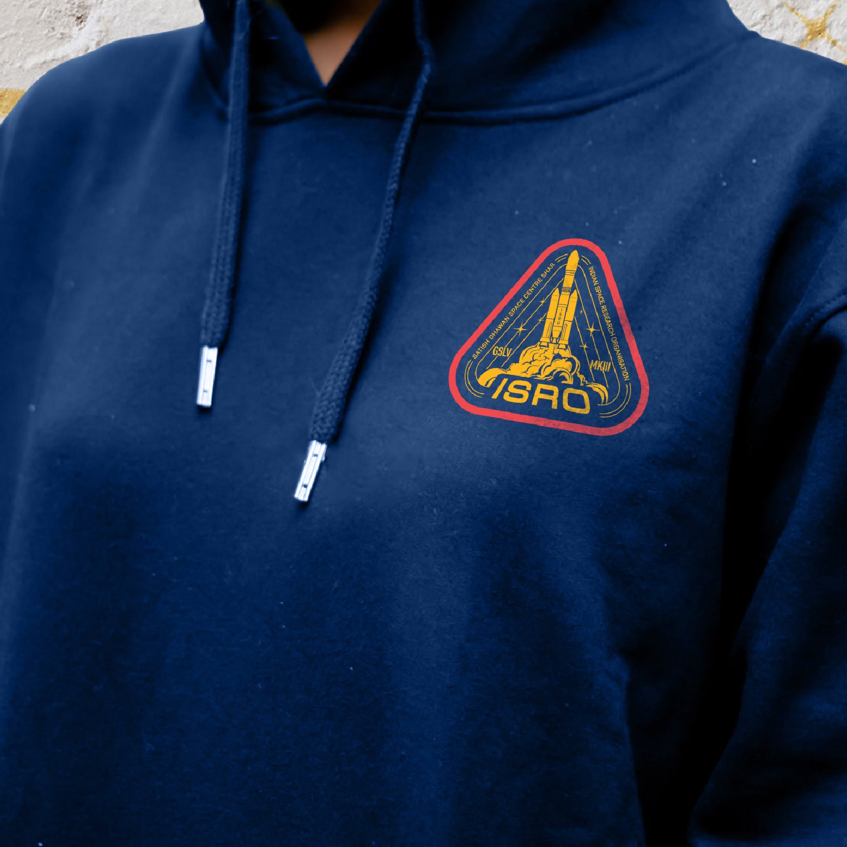 Navy Blue ISRO Tribute Unisex Hoodie (Without Zip)