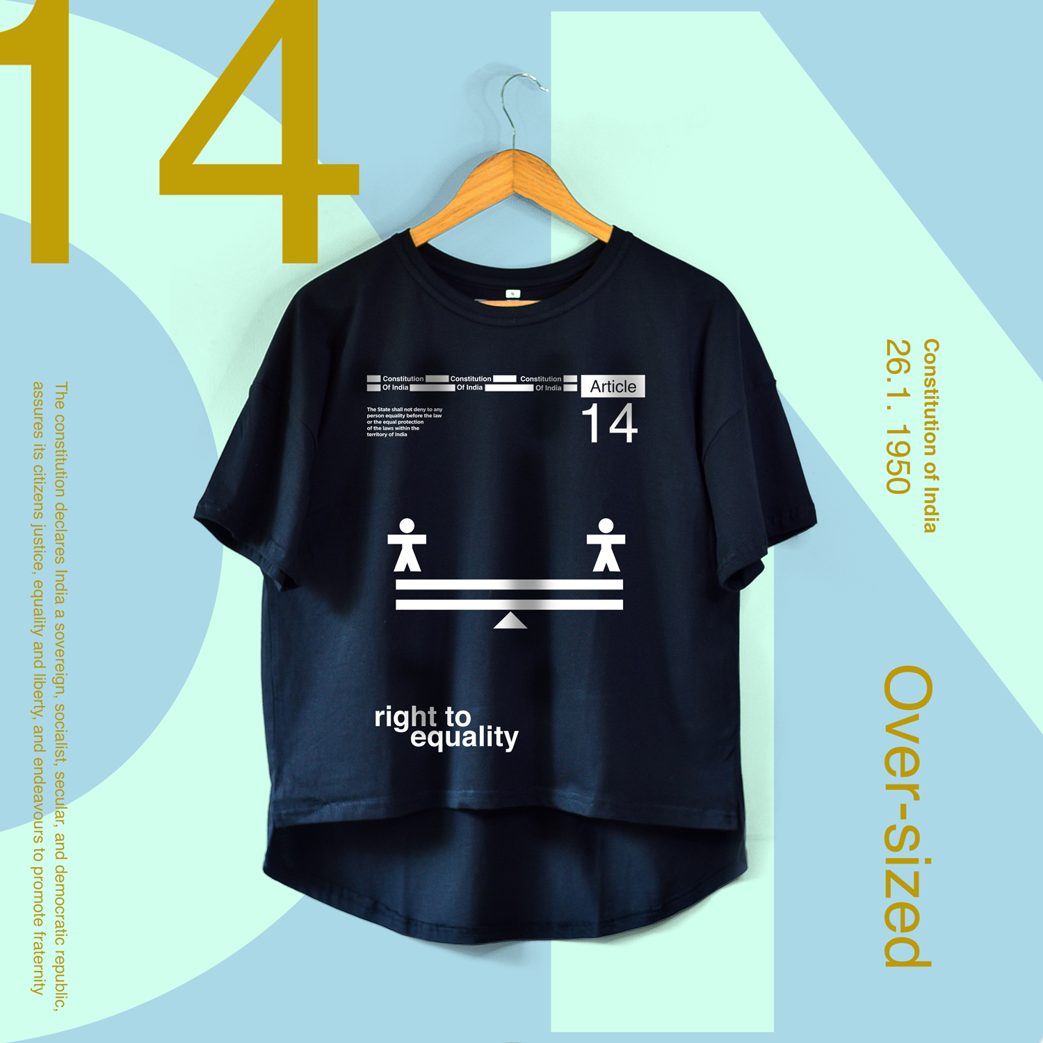 Constitution of India 'The Equals' Oversized Women's Shirt