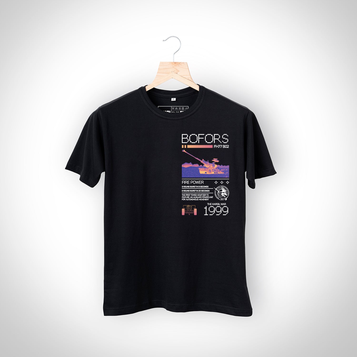 Bofors Infantry Black T-Shirt