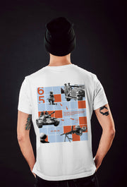 1965 White Infantry T-Shirt with Checkered Back Print