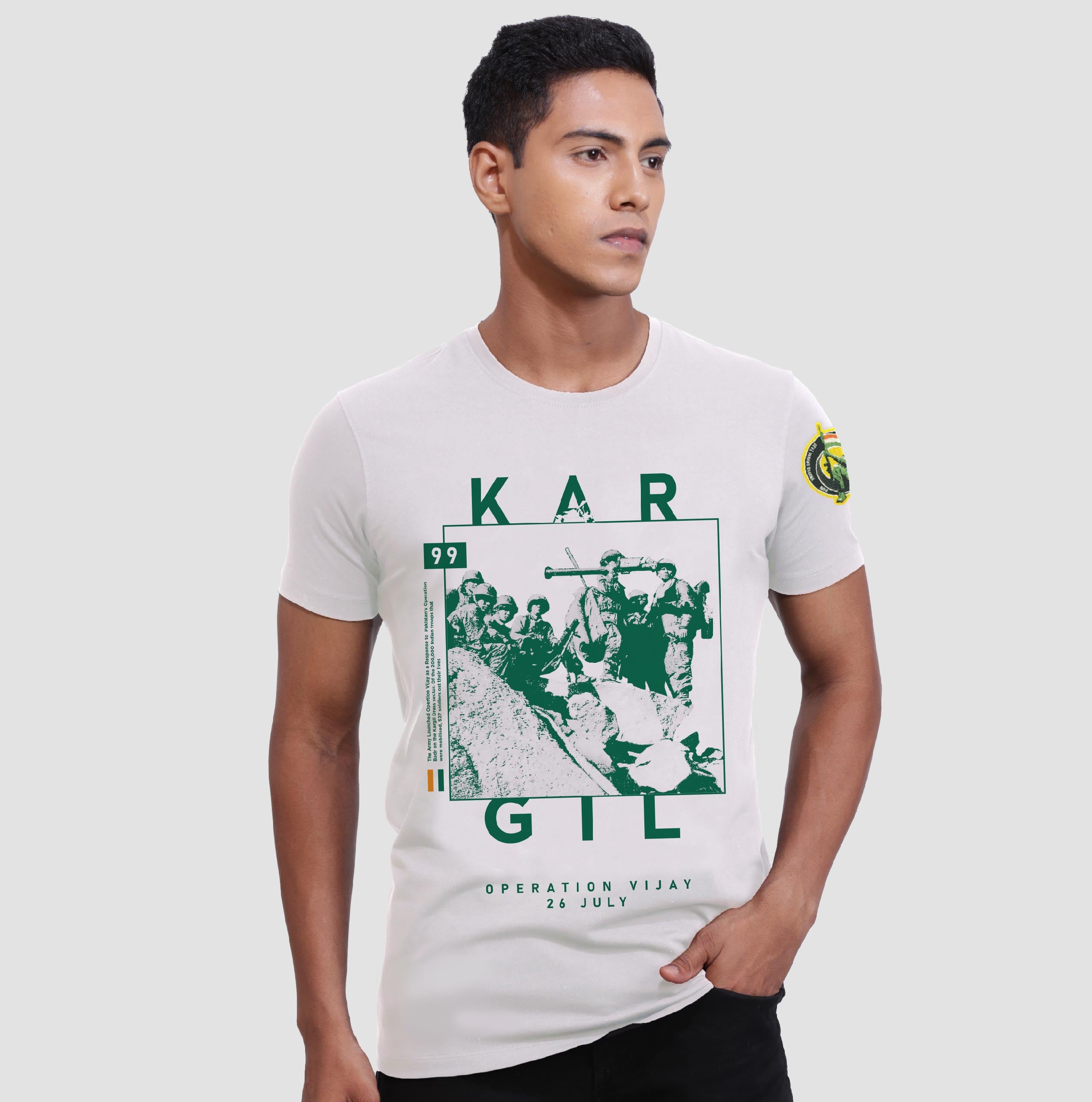 Kargil White Infantry T-shirt