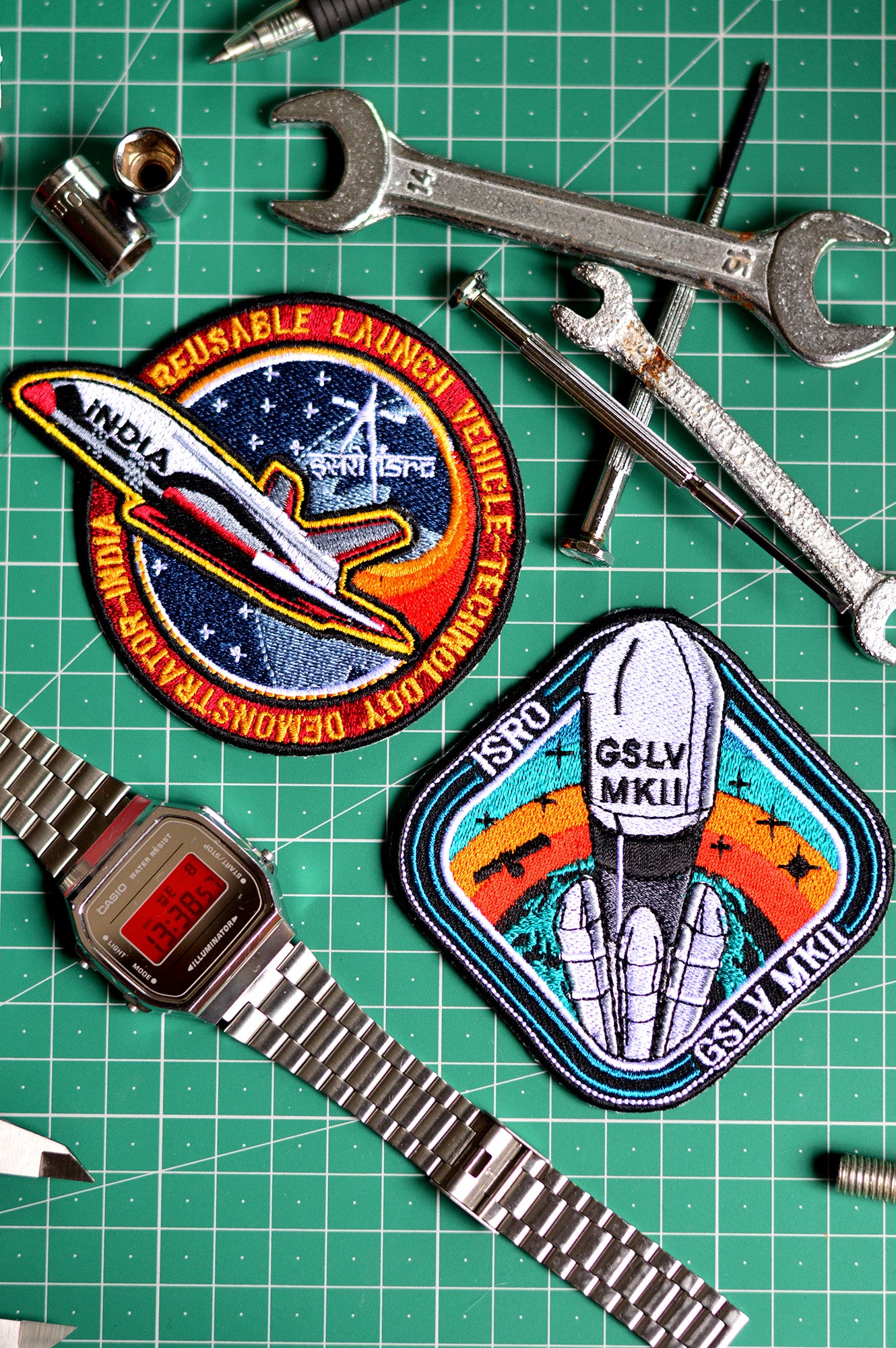 ISRO Launch Vehicle and GSLV MK II Iron On Badge - Pack of 2