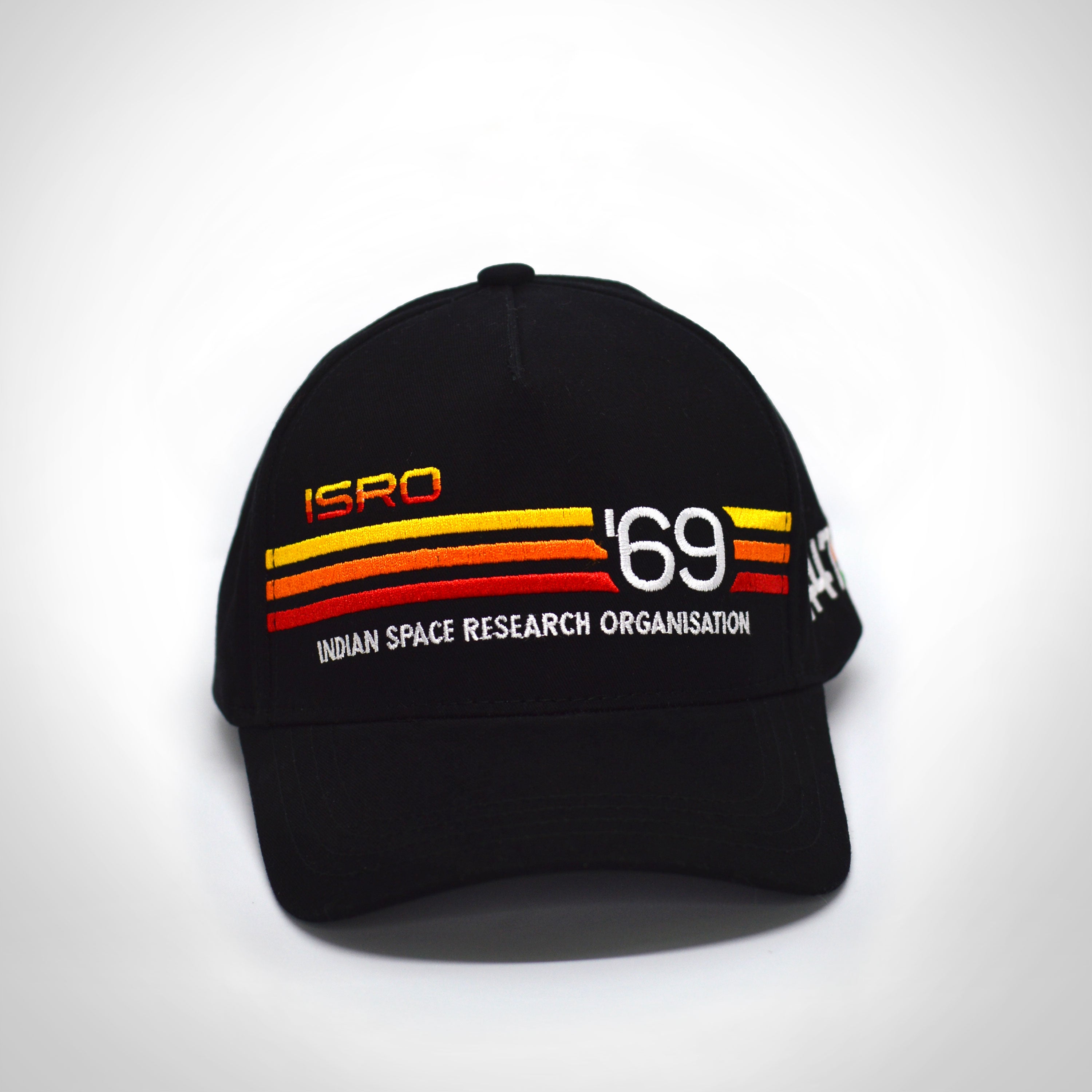 ISRO 1969 Black Cap with Embroidered Design
