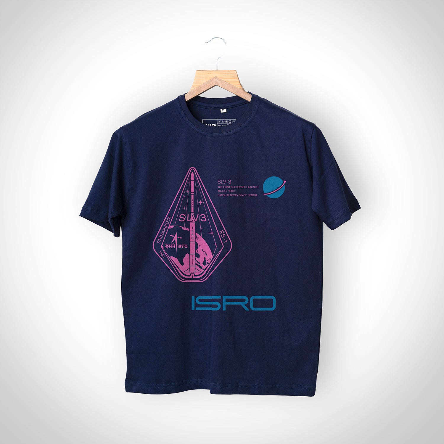 ISRO Navy Blue Mens T-shirt