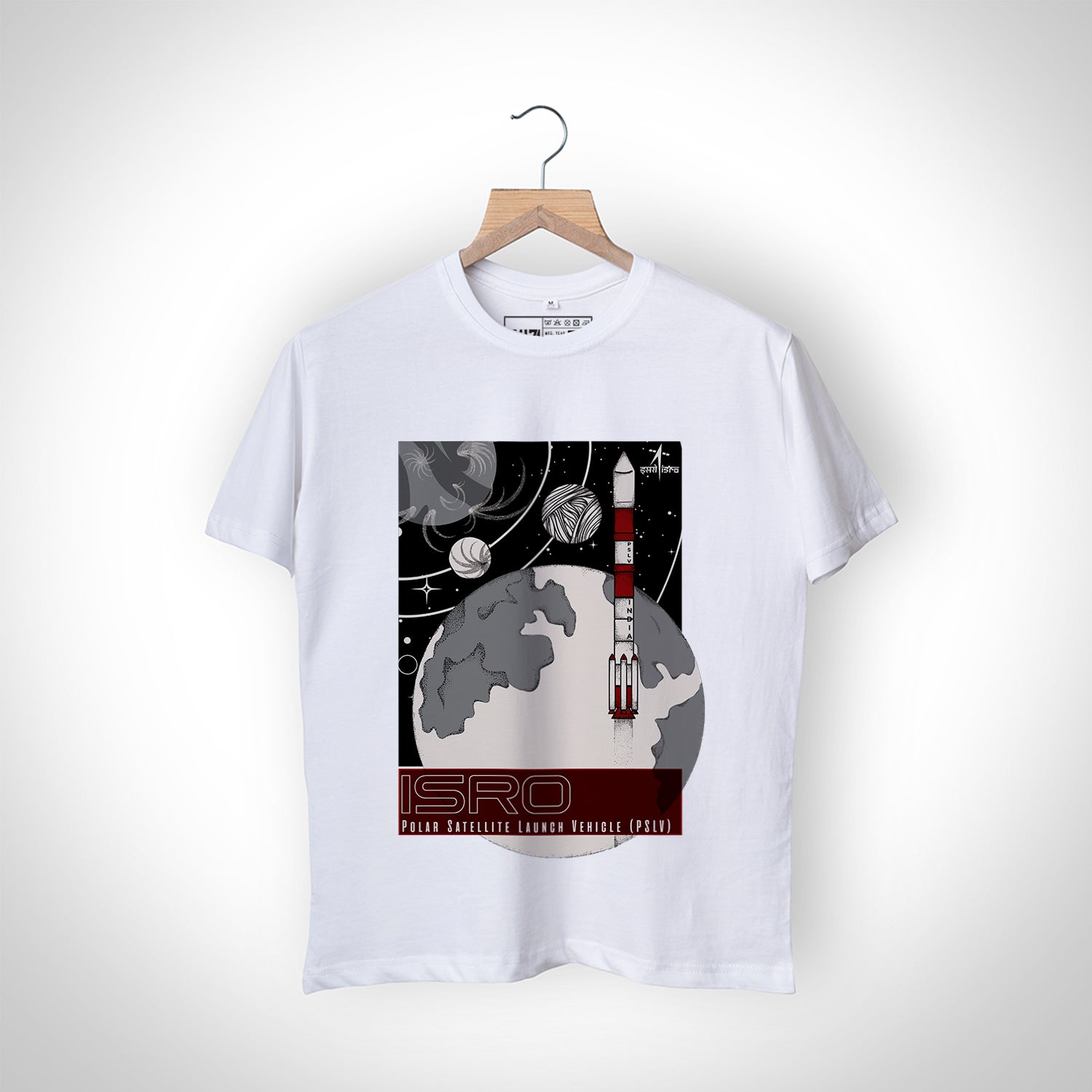 ISRO White Mens T-shirt