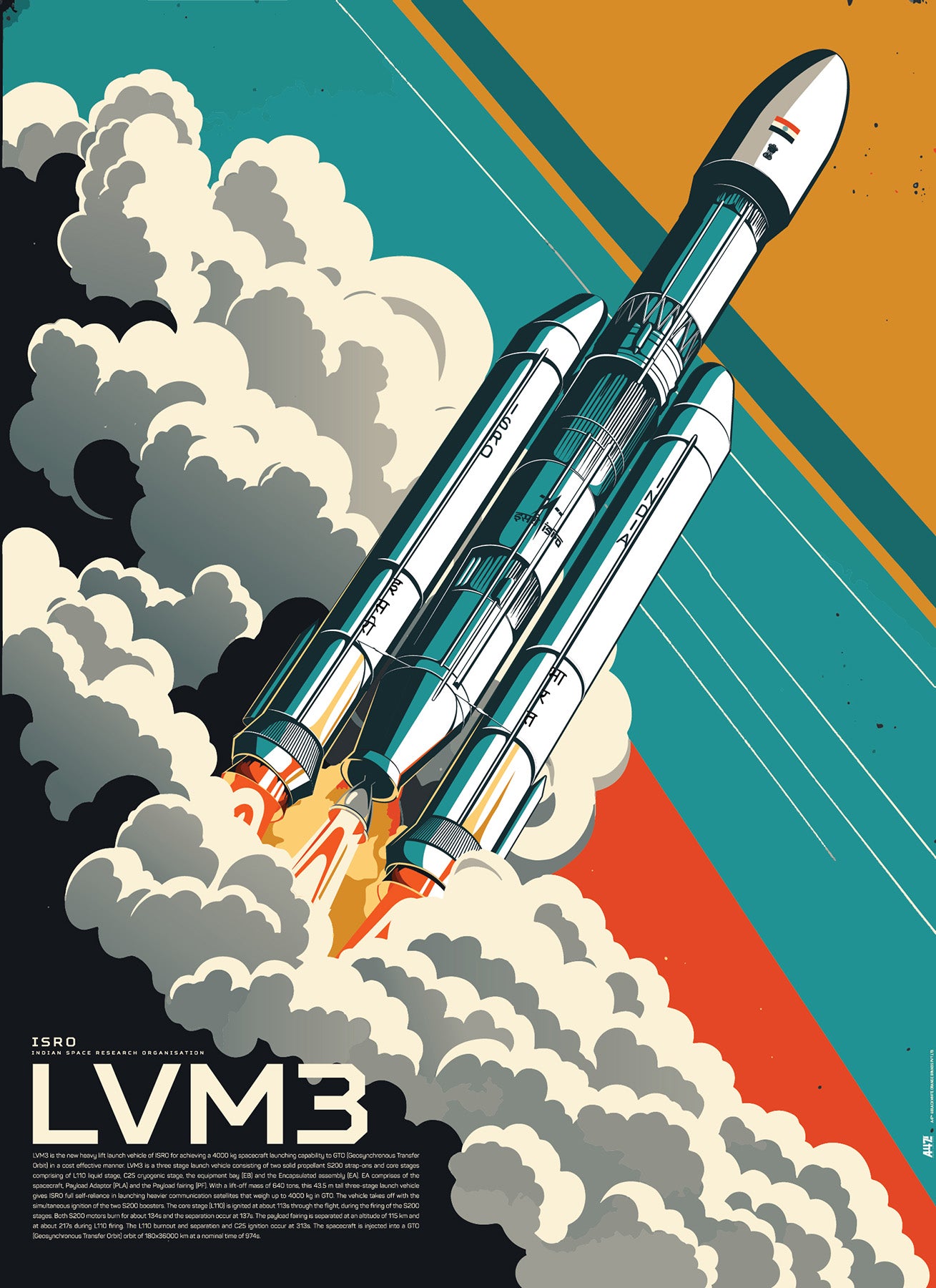 ISRO : 'LVM3 cloud punch' jumbo poster