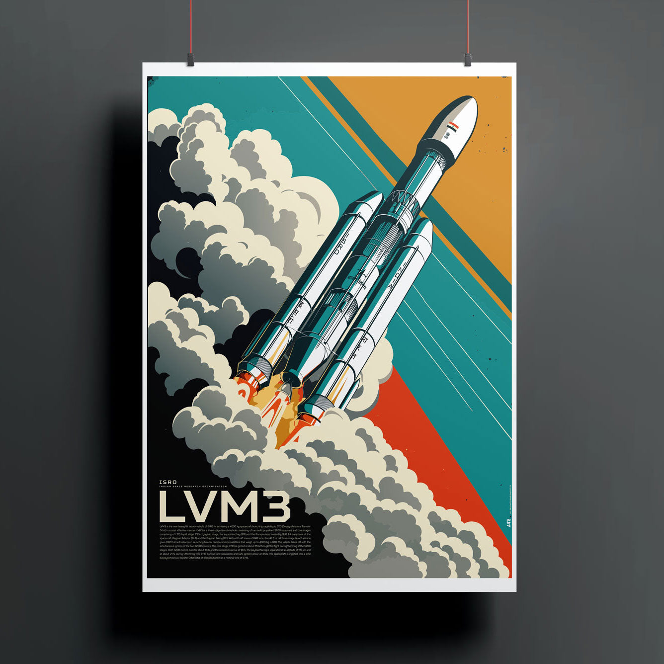 ISRO : 'LVM3 cloud punch' jumbo poster