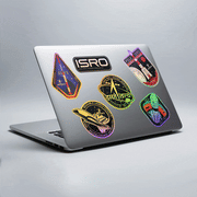 Reusable ISRO Holographic Stickers -1 (Pack of 6)