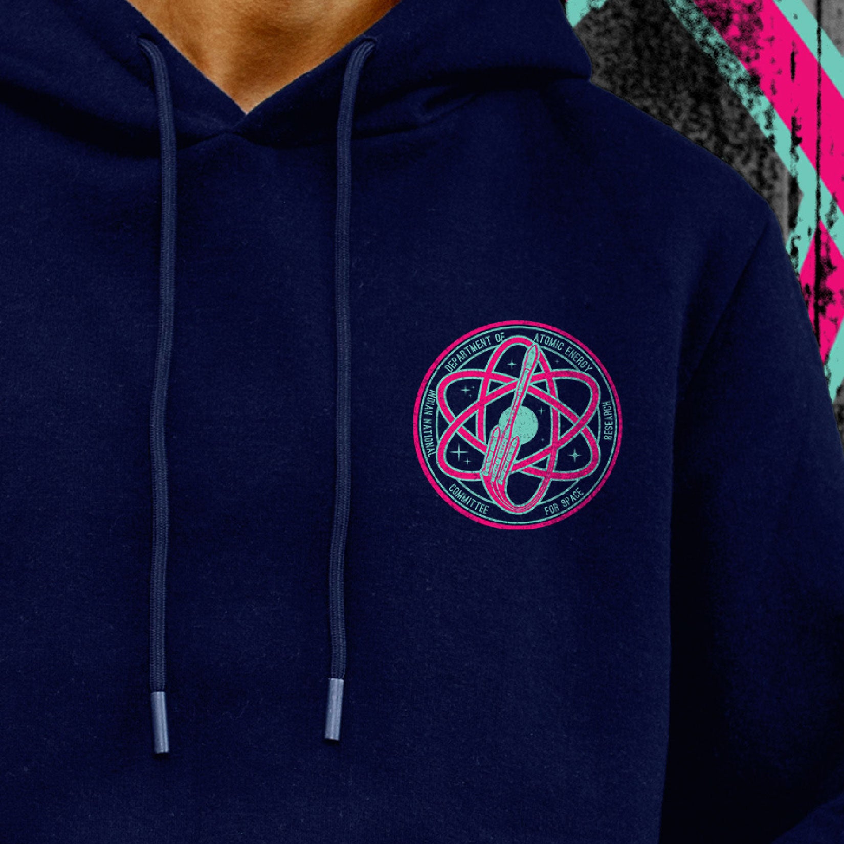 Navy Blue ‘Chandrayaan 3 and The Unknown’ Unisex Hoodie (Without Zip)