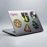 Reusable ISRO Holographic Stickers - 2 (Pack of 6)