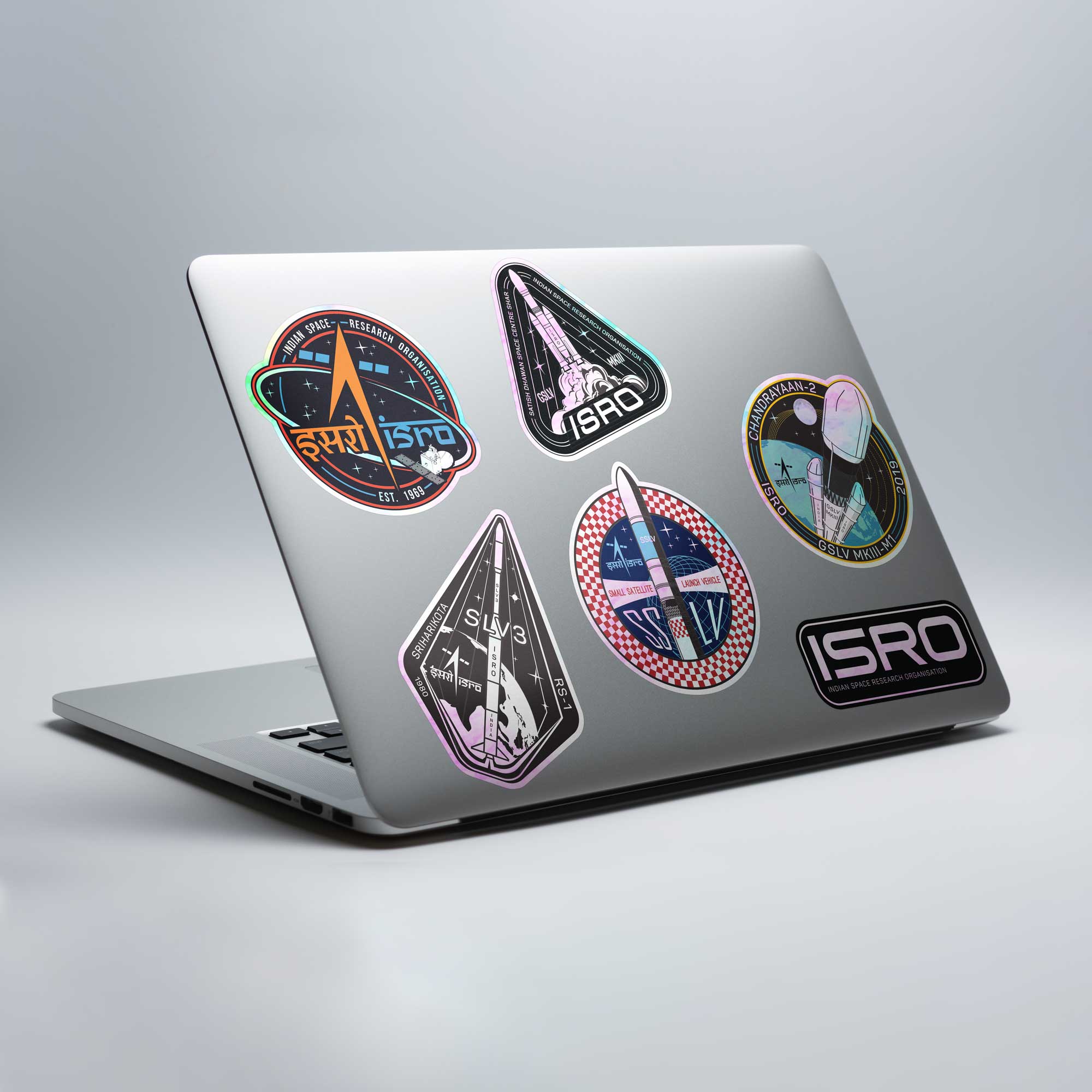 Reusable ISRO Holographic Stickers - 3 (Pack of 6)