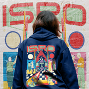 Navy Blue ISRO Tribute Unisex Hoodie (Without Zip)