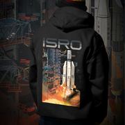 Black ‘Night launch GSLV MKII’ Unisex Hoodie (Without Zip)