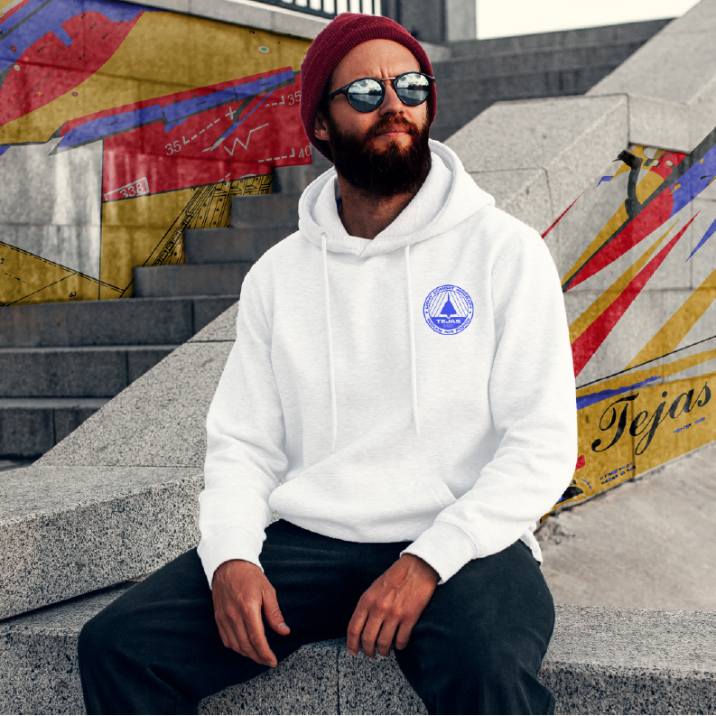The Classic Tejas White Unisex Hoodie (Without Zip)